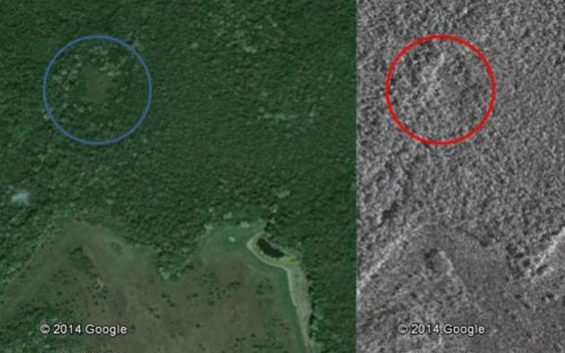 William took to Google Maps and found that there must be another city hidden in the Yucatan Peninsula of Mexico Credit: Canadian Space Agency